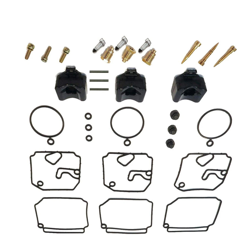 3-Pack Carburetor Rebuild Kit for Yamaha Outboard 2-Stroke (1989–2009)