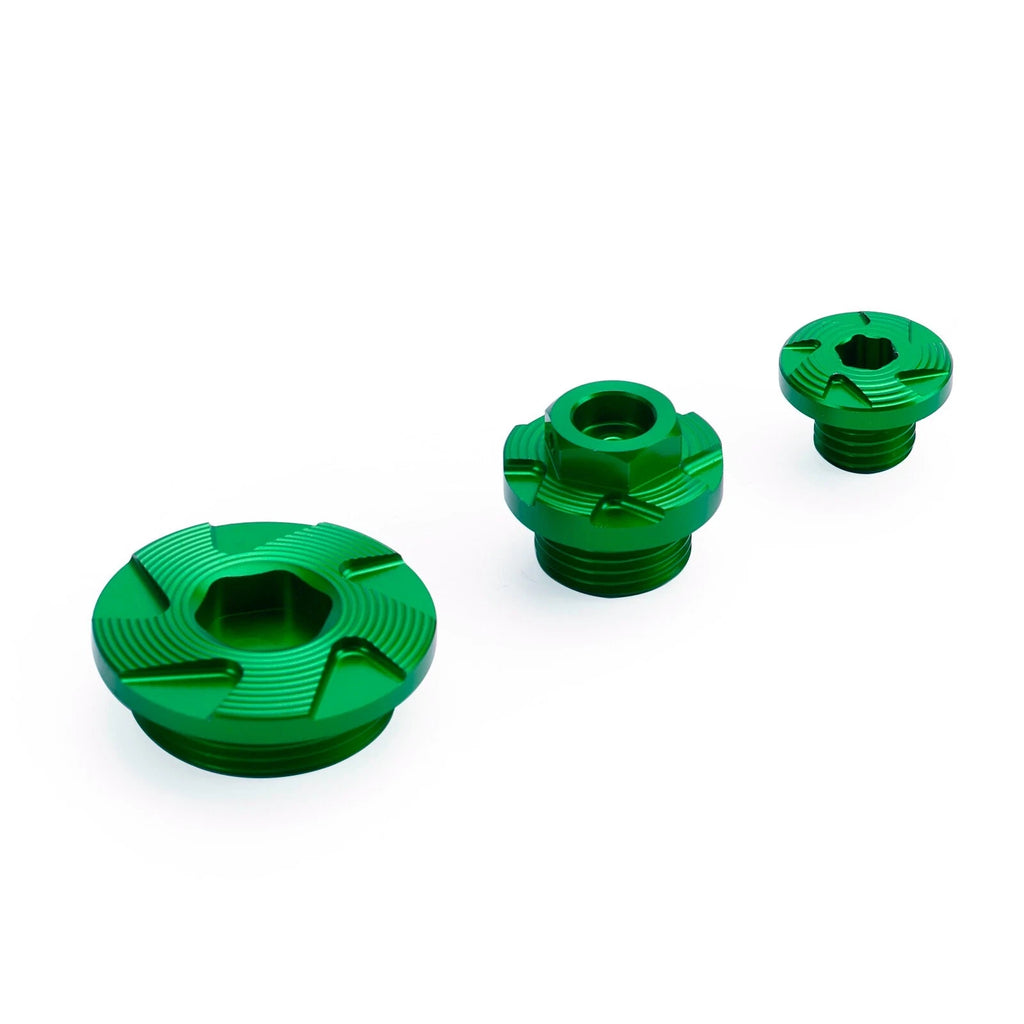 Crankcase Cover Oil Filler Plug Kit Green for Kawasaki KLX450R (2008–2015)