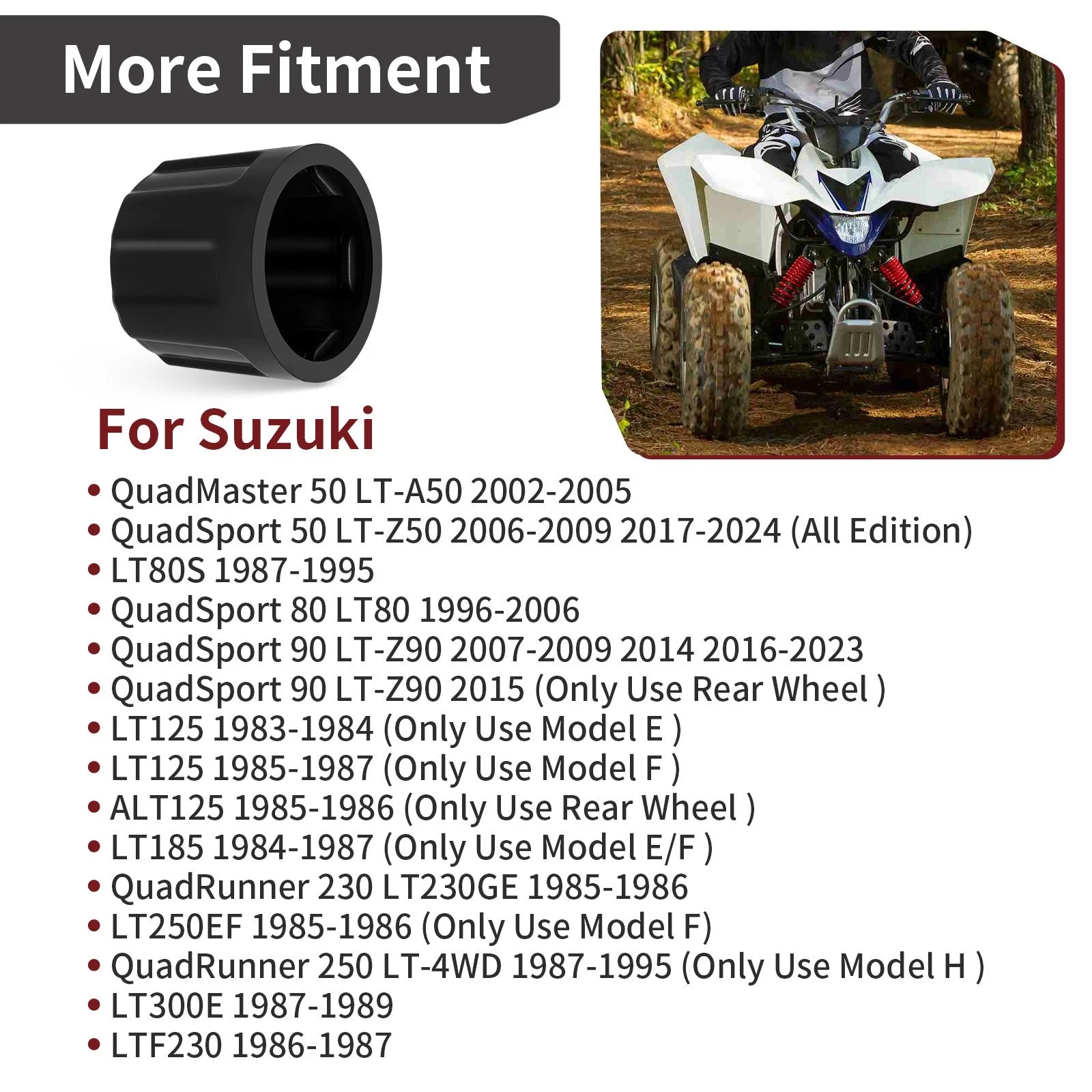 Center Hub Wheel Cap 54725-18A00 for Suzuki Quadsport Z50 Z90 LT80 LTZ90/50 (1980–2023)