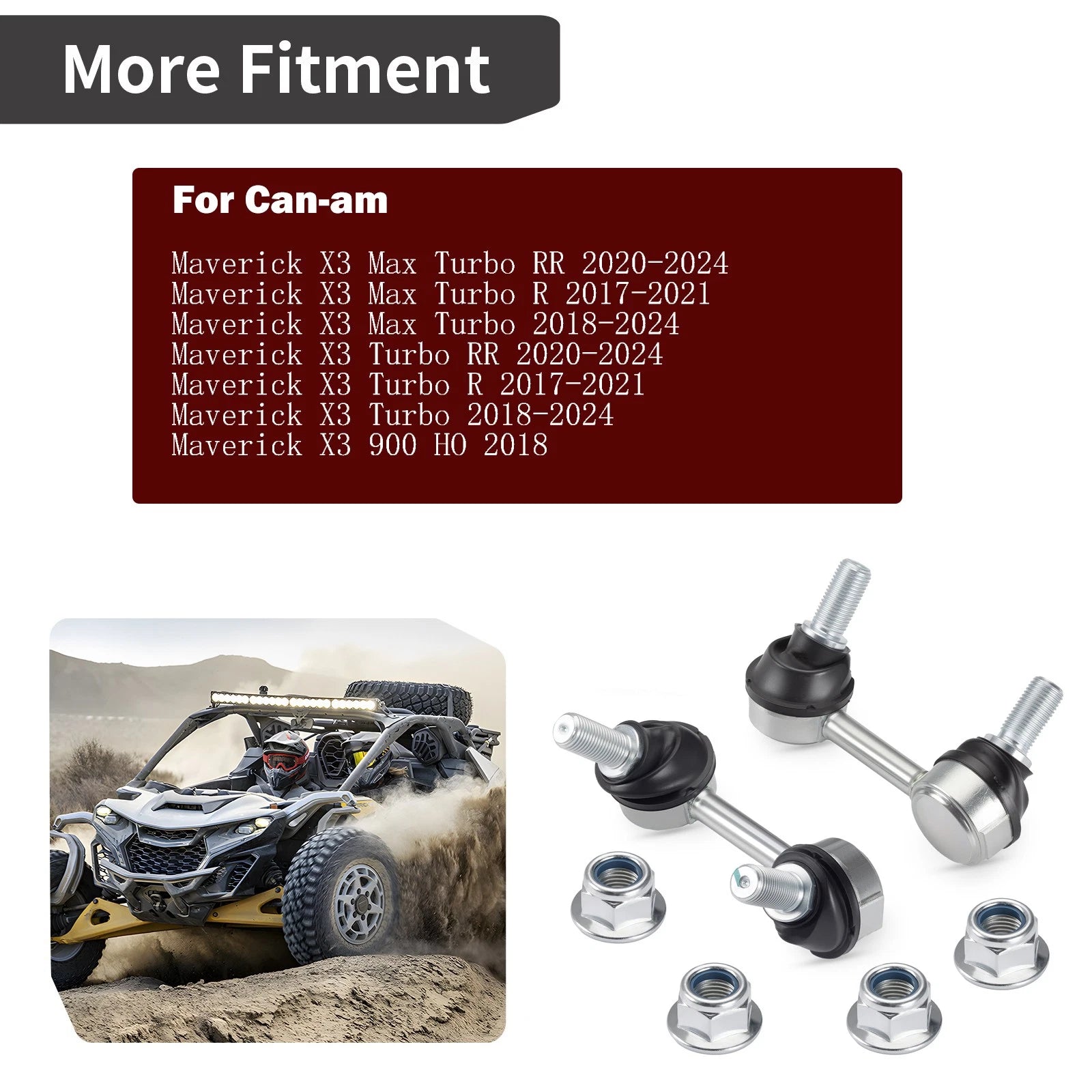 Front Sway Bar Stabilizer End Links for Can-Am Maverick X3 Max Turbo (2018–2024)
