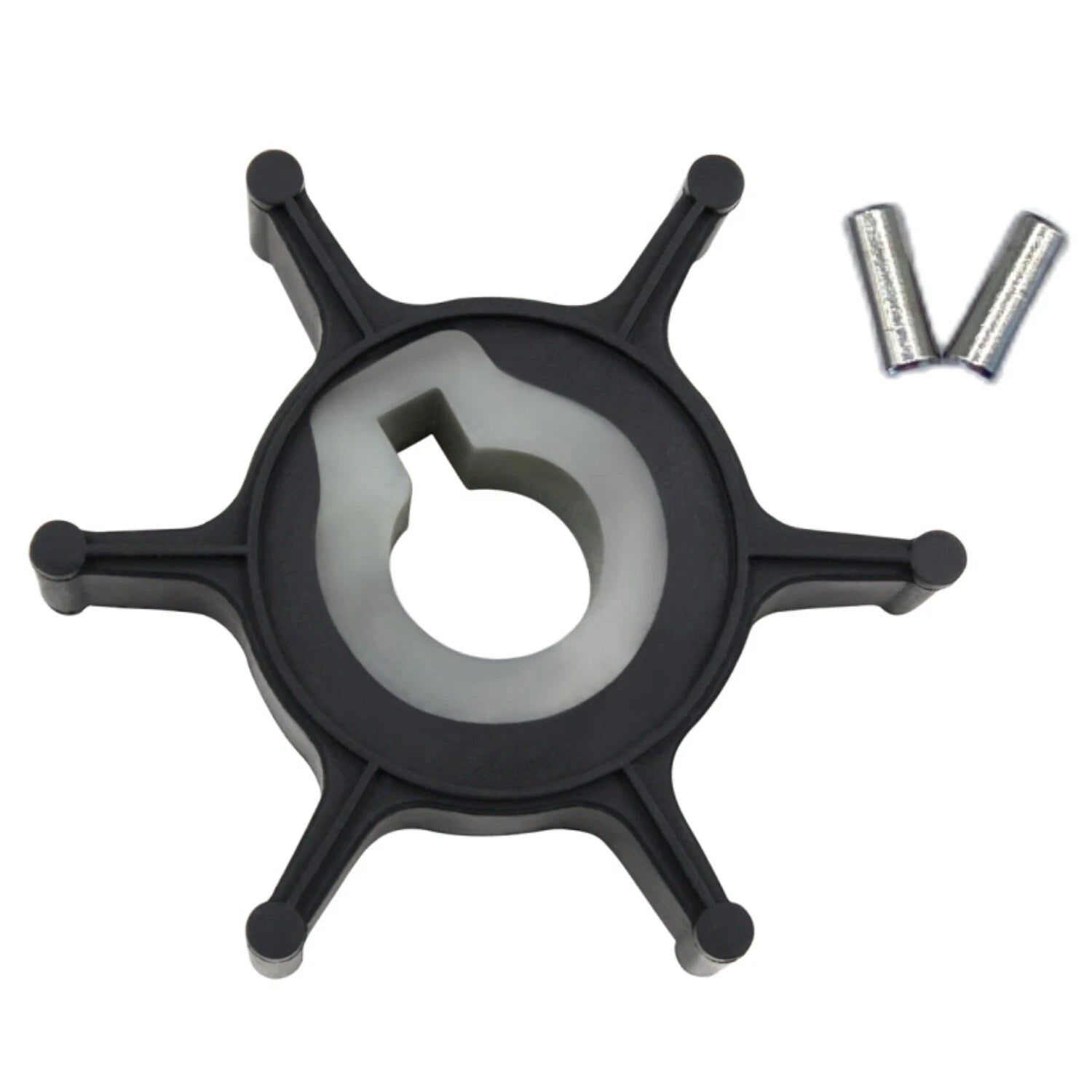 Water Pump Impeller & Pin for Yamaha Outboard 2-Stroke 2HP (646-44352-01)