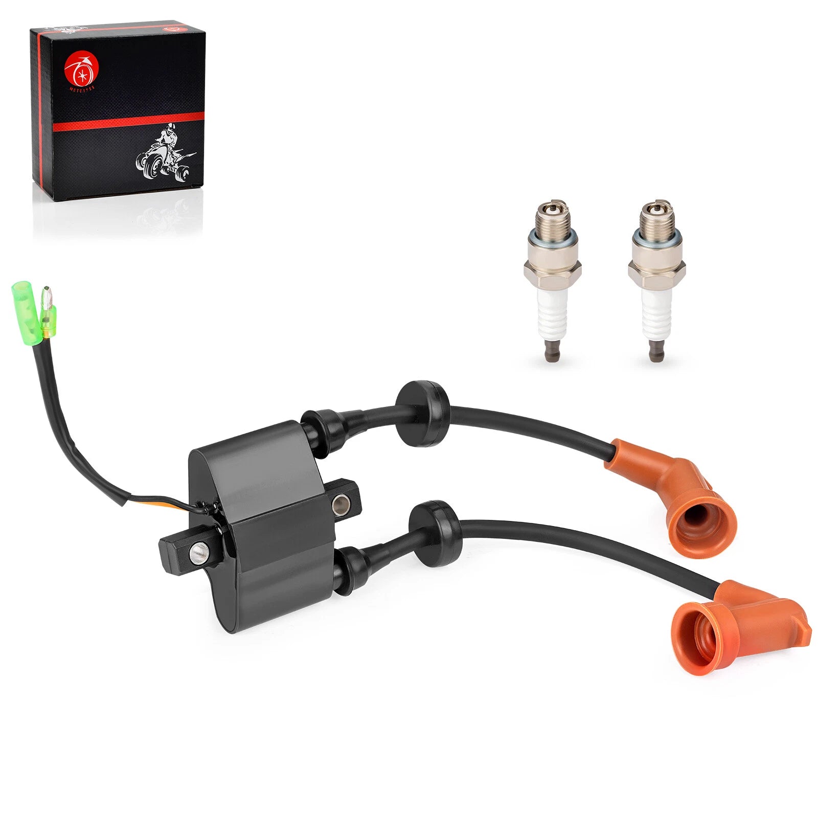 Ignition Coil & Spark Plug Wire Cap for Yamaha Outboard F15 F20 F25 T25 (4-Stroke)