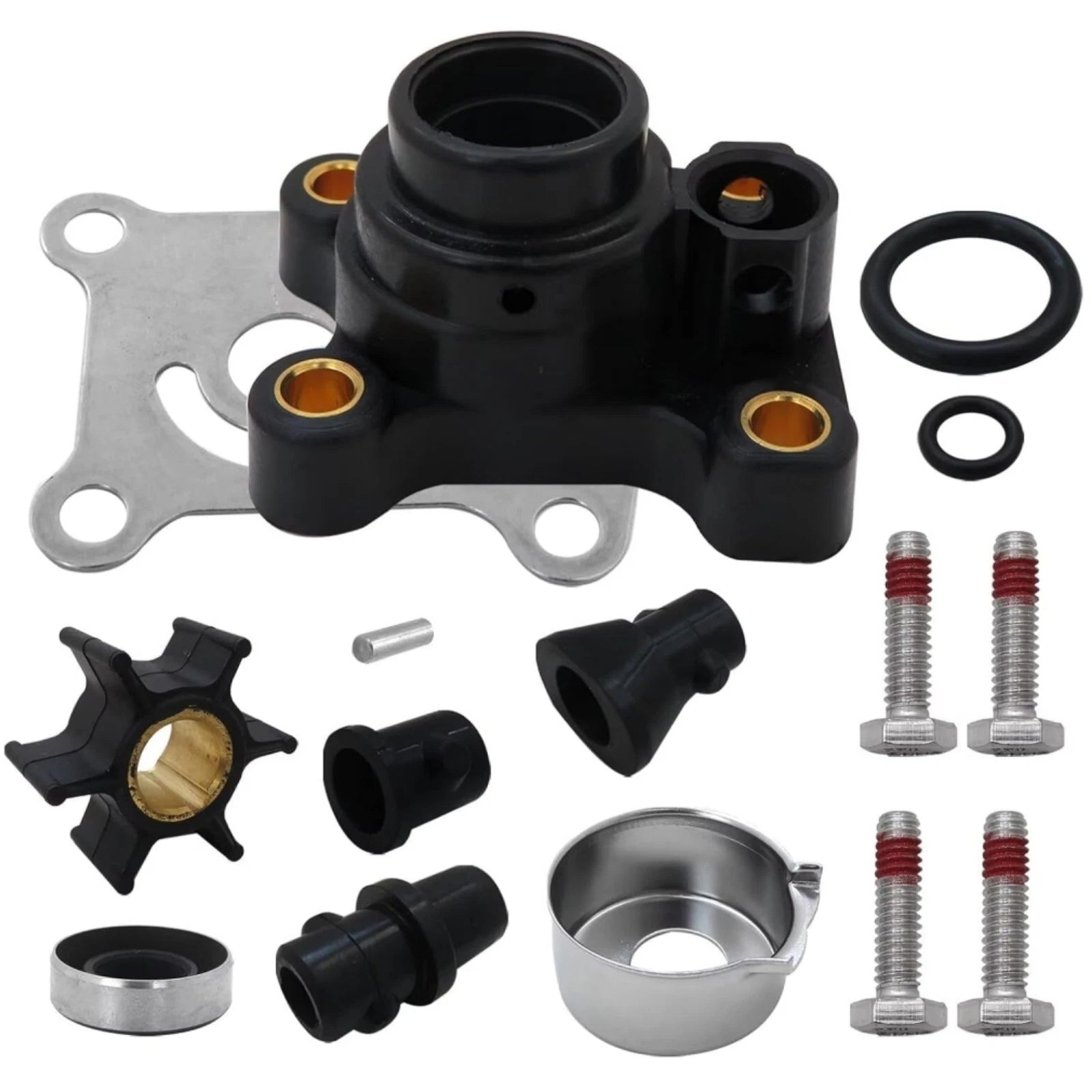 Water Pump Impeller Kit for Johnson Evinrude 9.9-15HP (1974–2007) Replaces 394711
