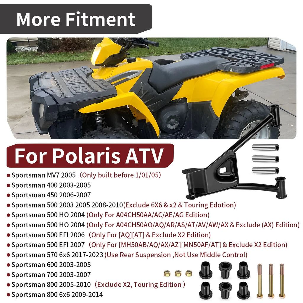 Rear Upper Left A-Arm w/ Bushing Kit for Polaris Sportsman 400 600 700 (2003–2005)