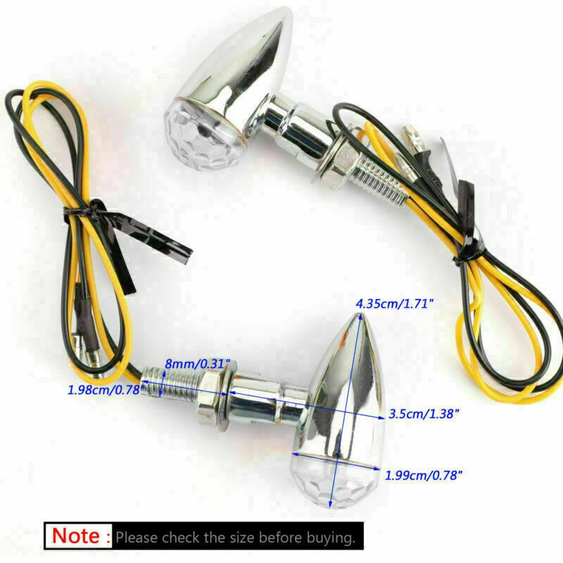 Universal Chrome Mini Bullet Turn Signal Indicator Light CR Len T9