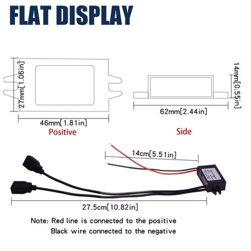 12V to DC 5V Dual USB Converter Module for Dash Cam (Universal)