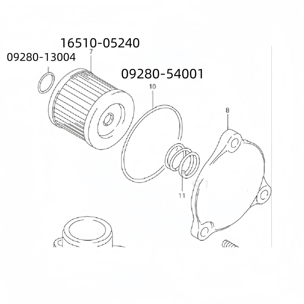 Oil Filters with O-ring for Suzuki DF 9.9 15 (16510-05240, 09280-13004, 09280-54001)