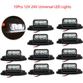 10Pcs LED Signal Tail Lamp License Plate Lights for Car Truck Boat