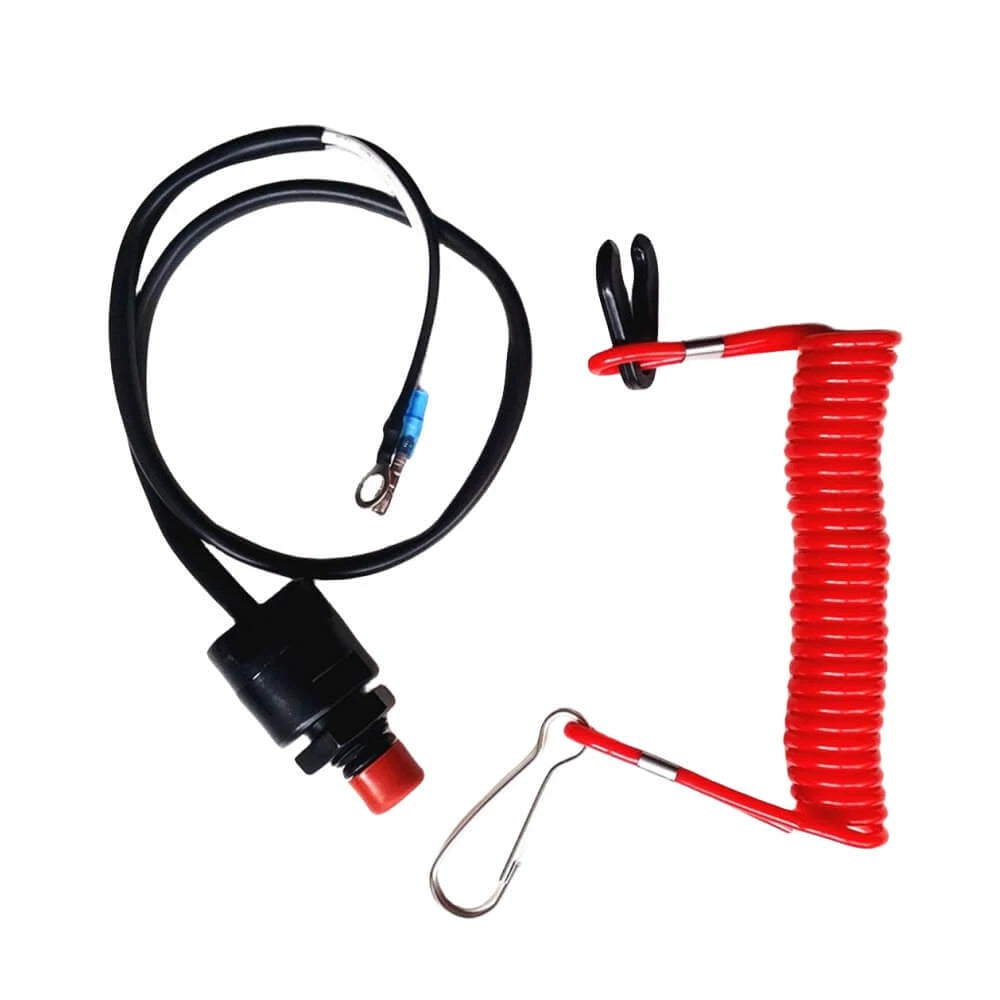 Kill Stop Switch & Safety Lanyard for Yamaha 2 Str Outboard (63V-82575-00, 689-82575-03)