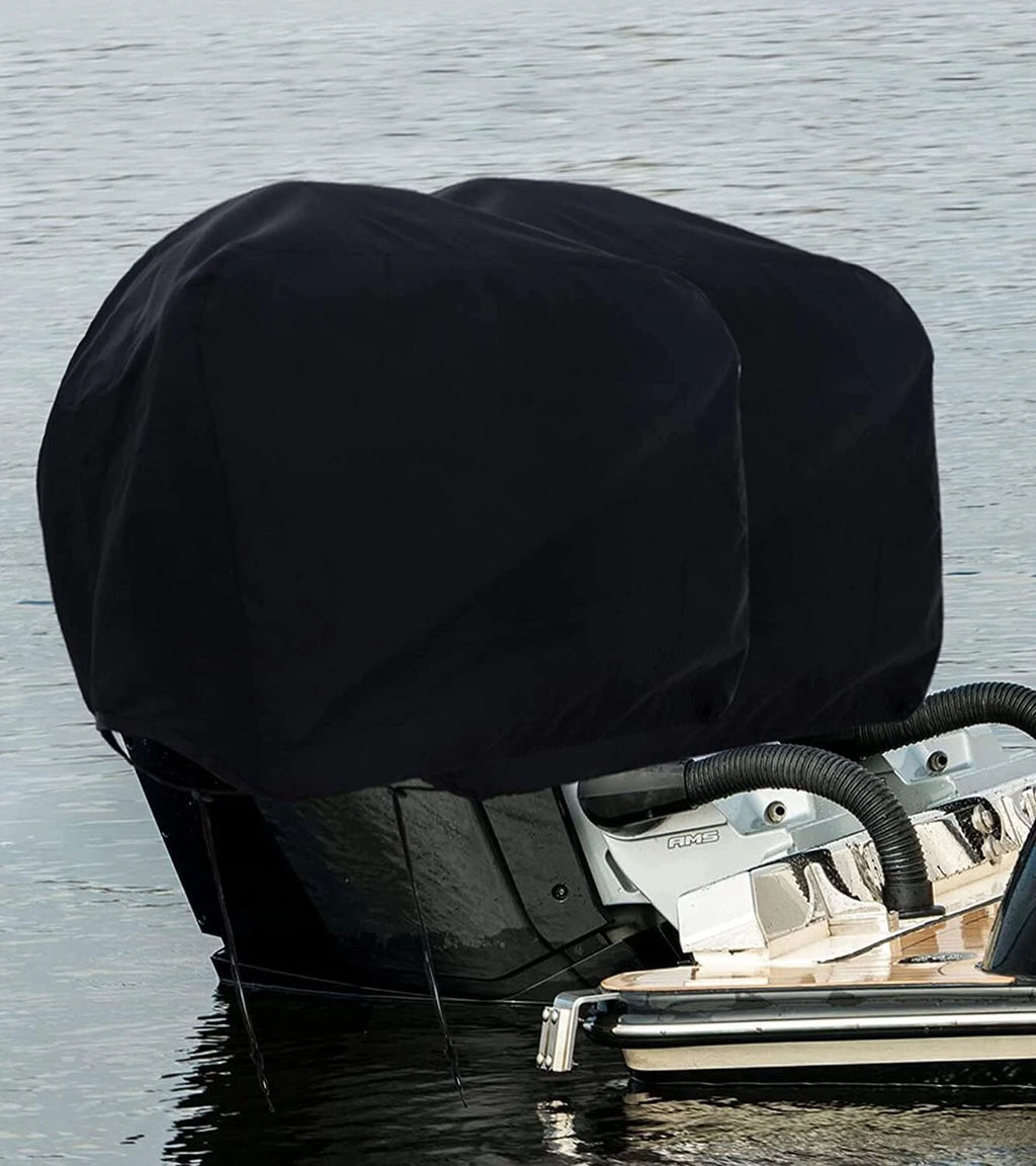 Boat Motor Cover for Outboard Engine (30-60 HP) - Waterproof Black