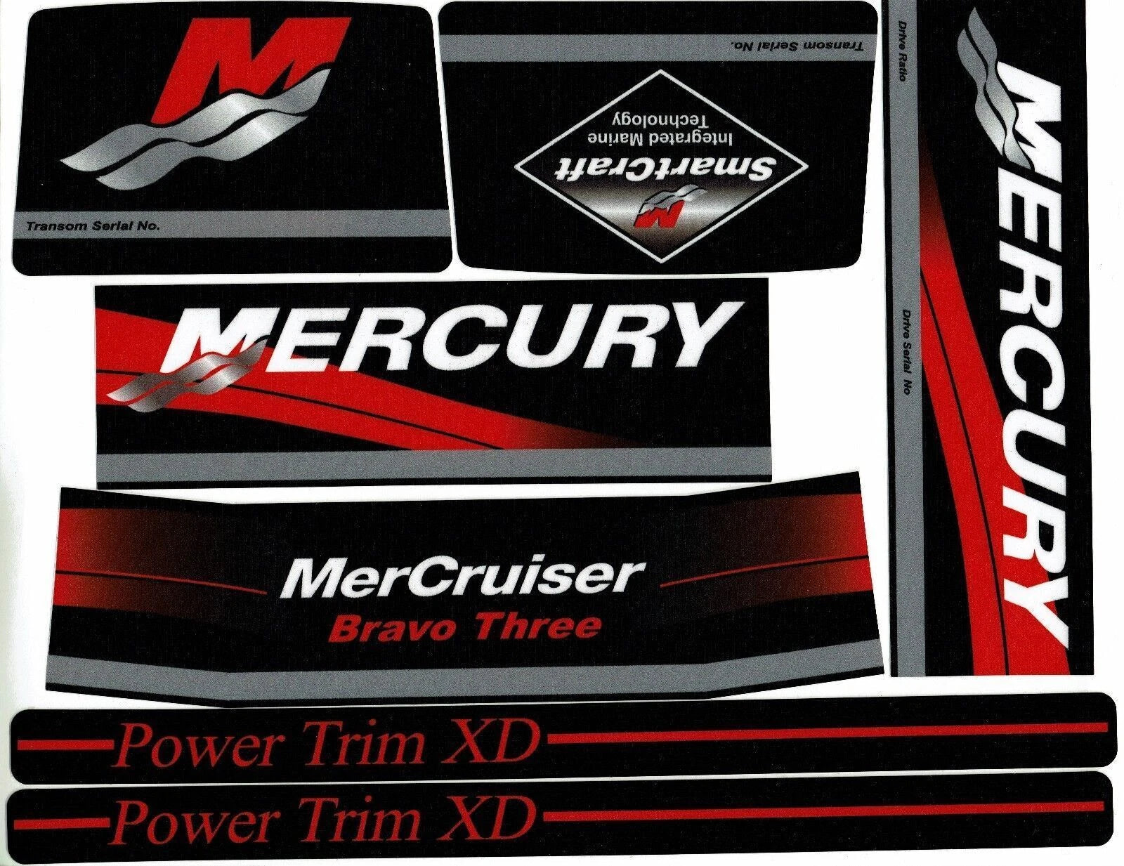 Decal Sticker Kit for MerCruiser Bravo Three Drive Engine (37-805338A93)