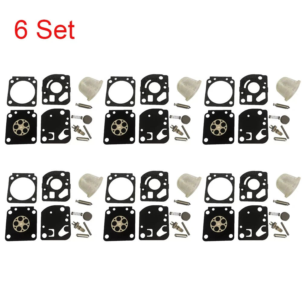 Set of 6 Carburetor Repair Kits for Zama RB-115 C1U-W18 C1U-W18A C1U-W24