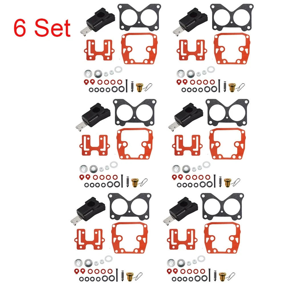 Set of 6 Carb Repair Kits for Johnson Evinrude (0439076, 439076, 435443)
