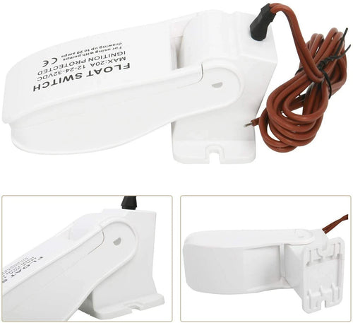 12V 1500GPH Bilge Pump for Boat (w/ Float Switch, 29mm ID Hose)