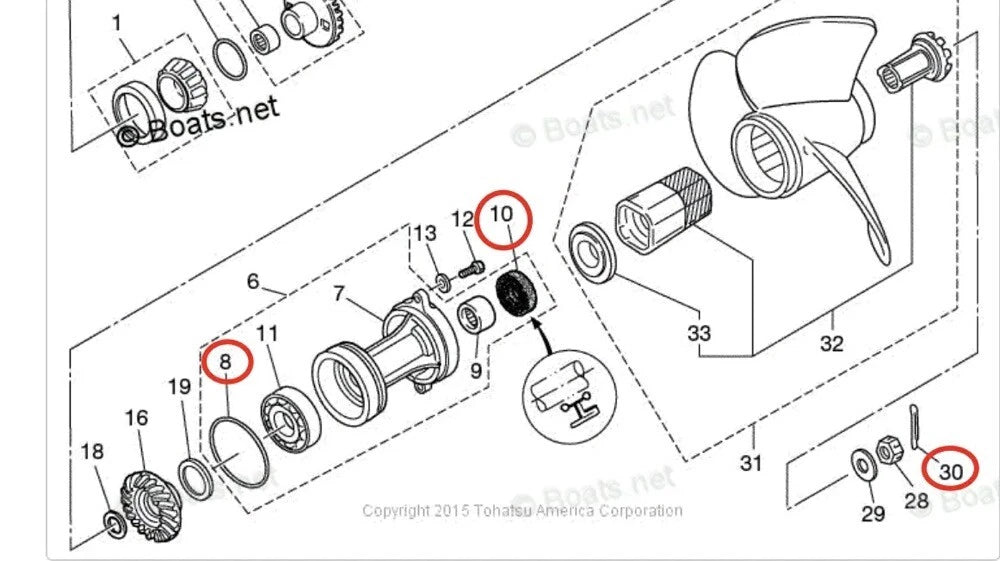 Lower Unit Seal Kit for Tohatsu 70/75 HP (M70C, MD70A2, MD70B, MD75C2)
