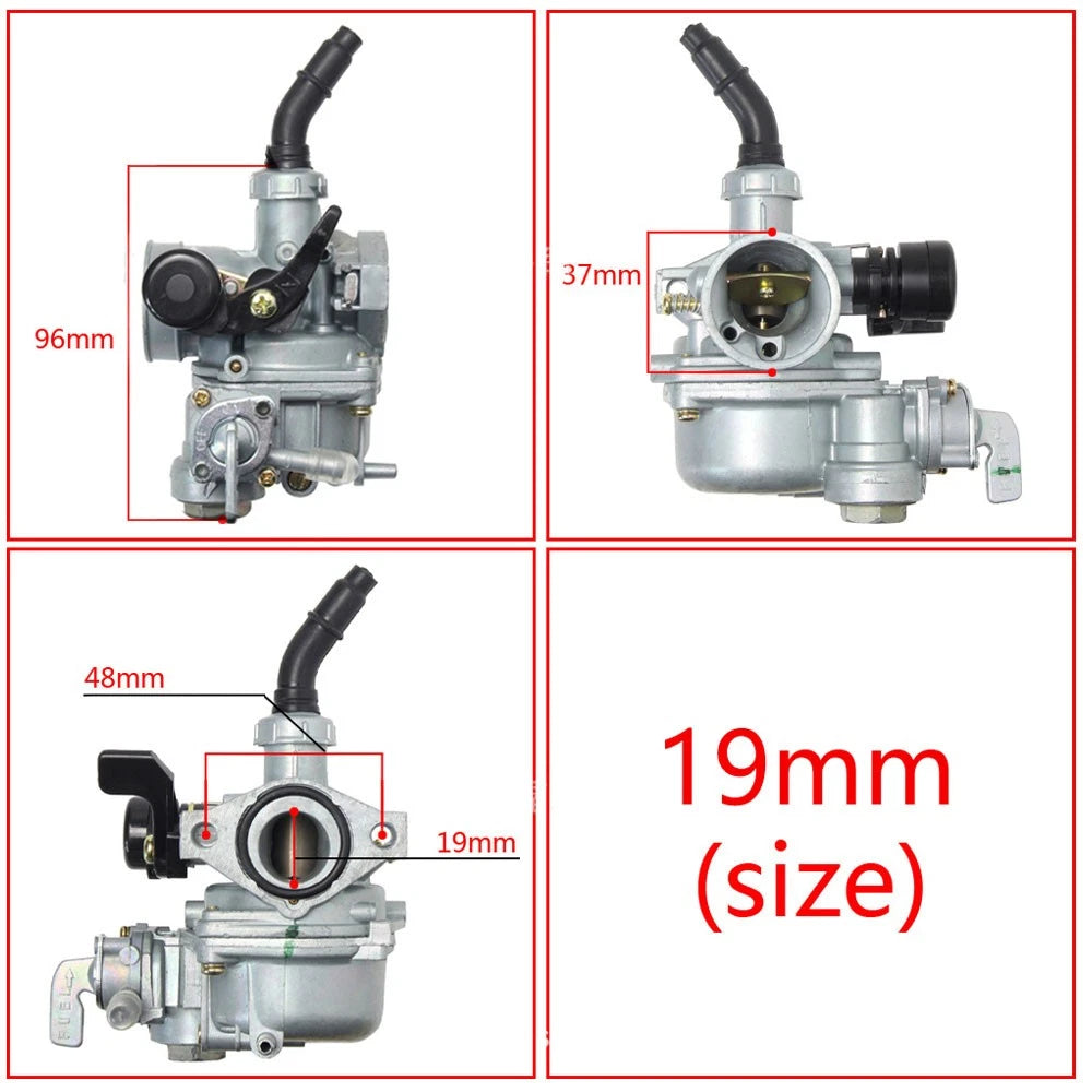 19mm Manual Choke Carburetor for PZ19 50-125cc ATV Quad Dirt Bike Go Kart