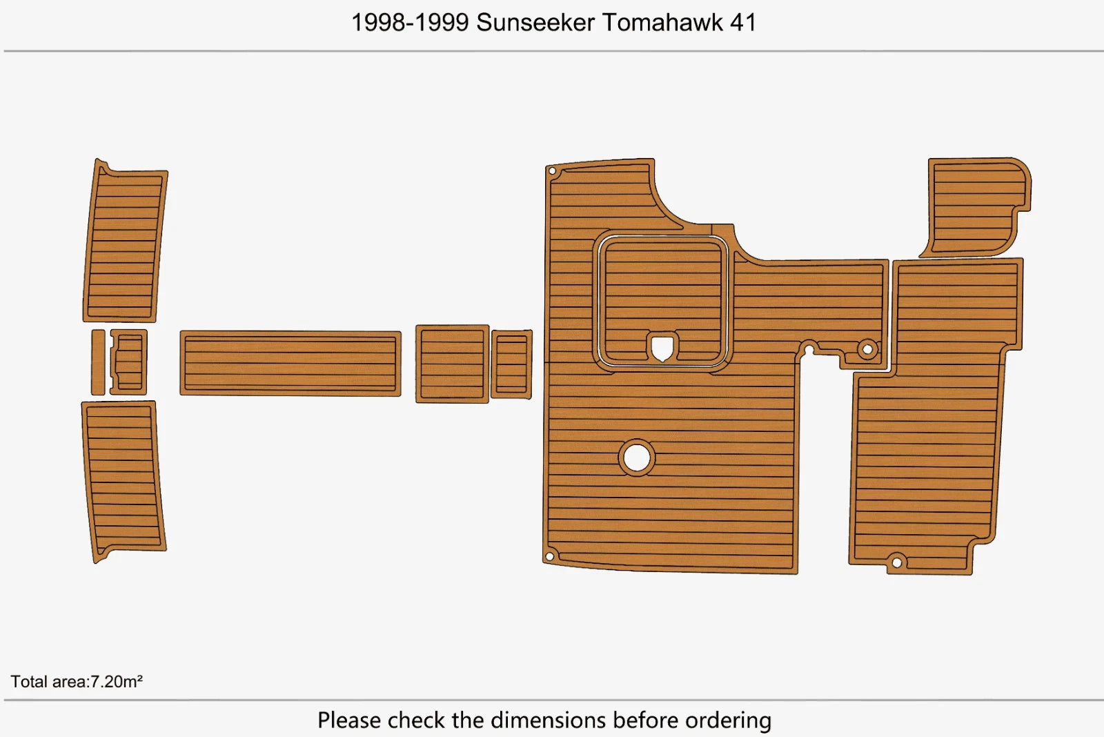 EVA Pad Foam Teak Deck Flooring for Sunseeker Tomahawk 41 (1998)