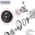 Water Pump Pulley for Mercruiser 4.3 5.0 5.7 6.2 7.4 8.2 L V6 V8 (Model 8M0153706)
