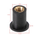 50 M5 Rubber Well Nuts for Windscreen & Fairing (Fits 10mm Hole)