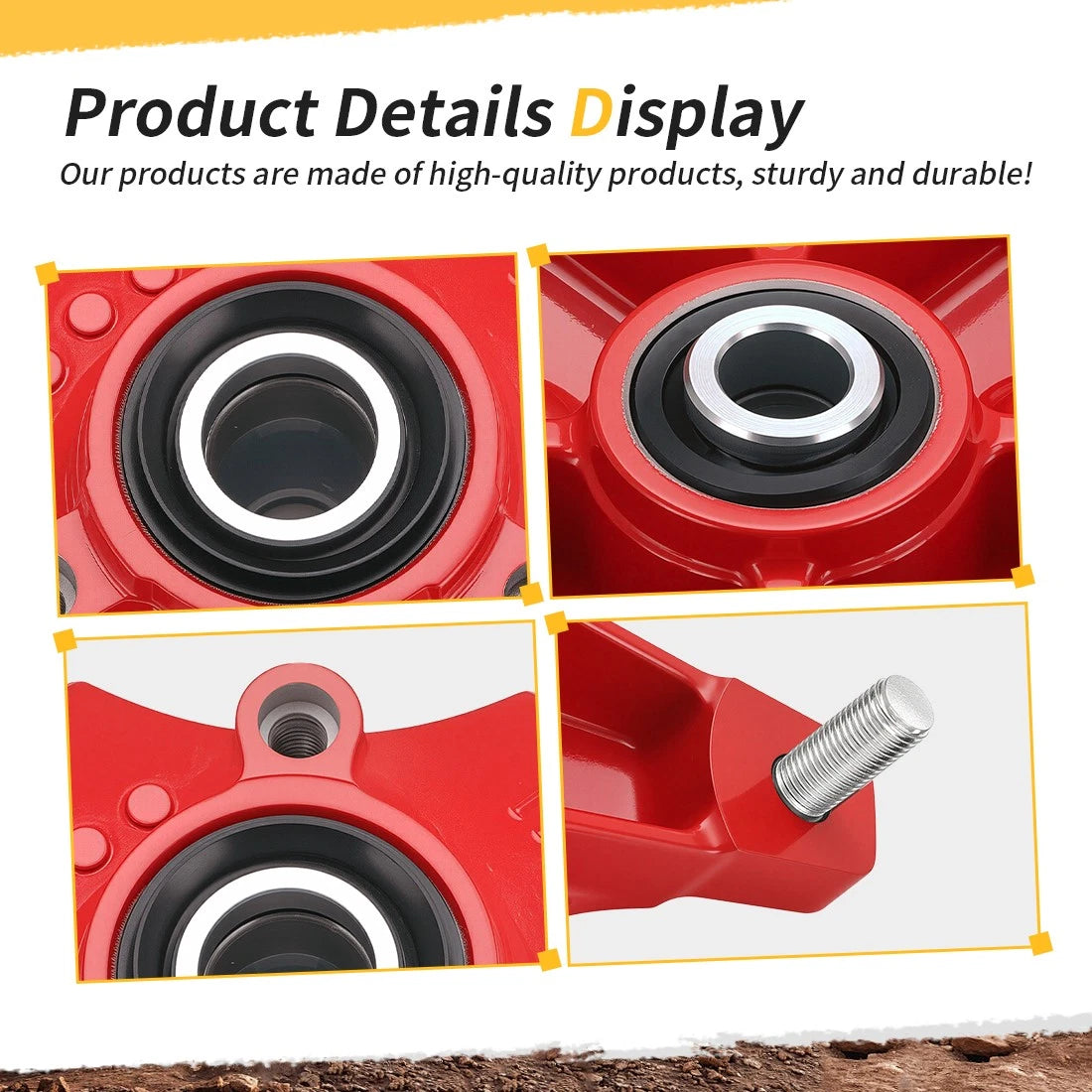 Set of 2 Front Red Wheel Hubs & Brake Disc for Honda Sportrax 400 TRX400EX (2002–2008)