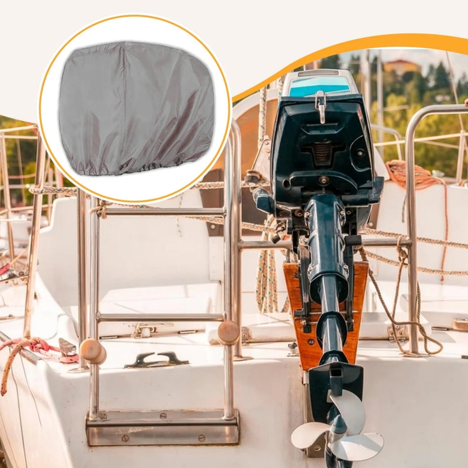 Heavy Duty Waterproof Boat Cover for Suzuki 30-60 HP Outboard