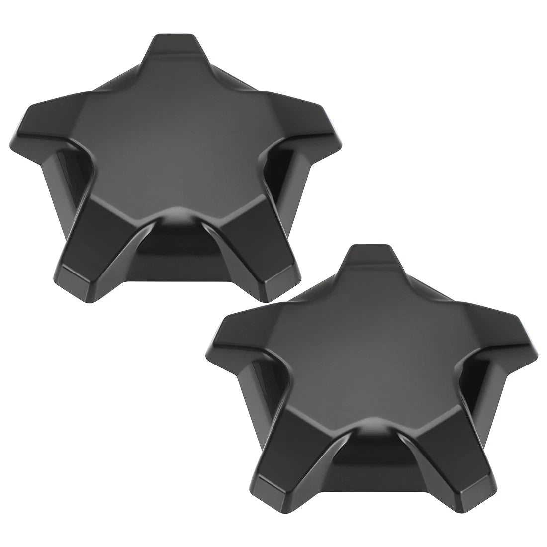 2X Matte Flash Black 5 Lug Rim Caps for Polaris RZR Turbo Pro R (2022–2024)