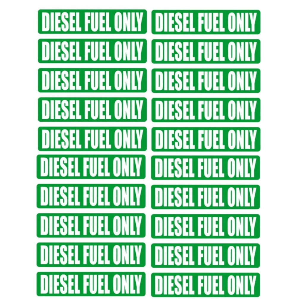 20 Pack Diesel Fuel Only Warning Labels Removable Vinyl Stickers
