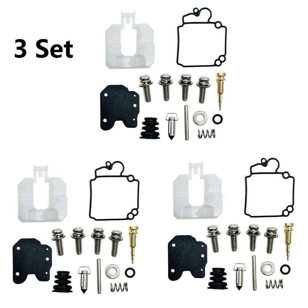 3X Carburetor Repair Rebuild Kit for Yamaha 25HP 4-Stroke Outboard (1990–2023)