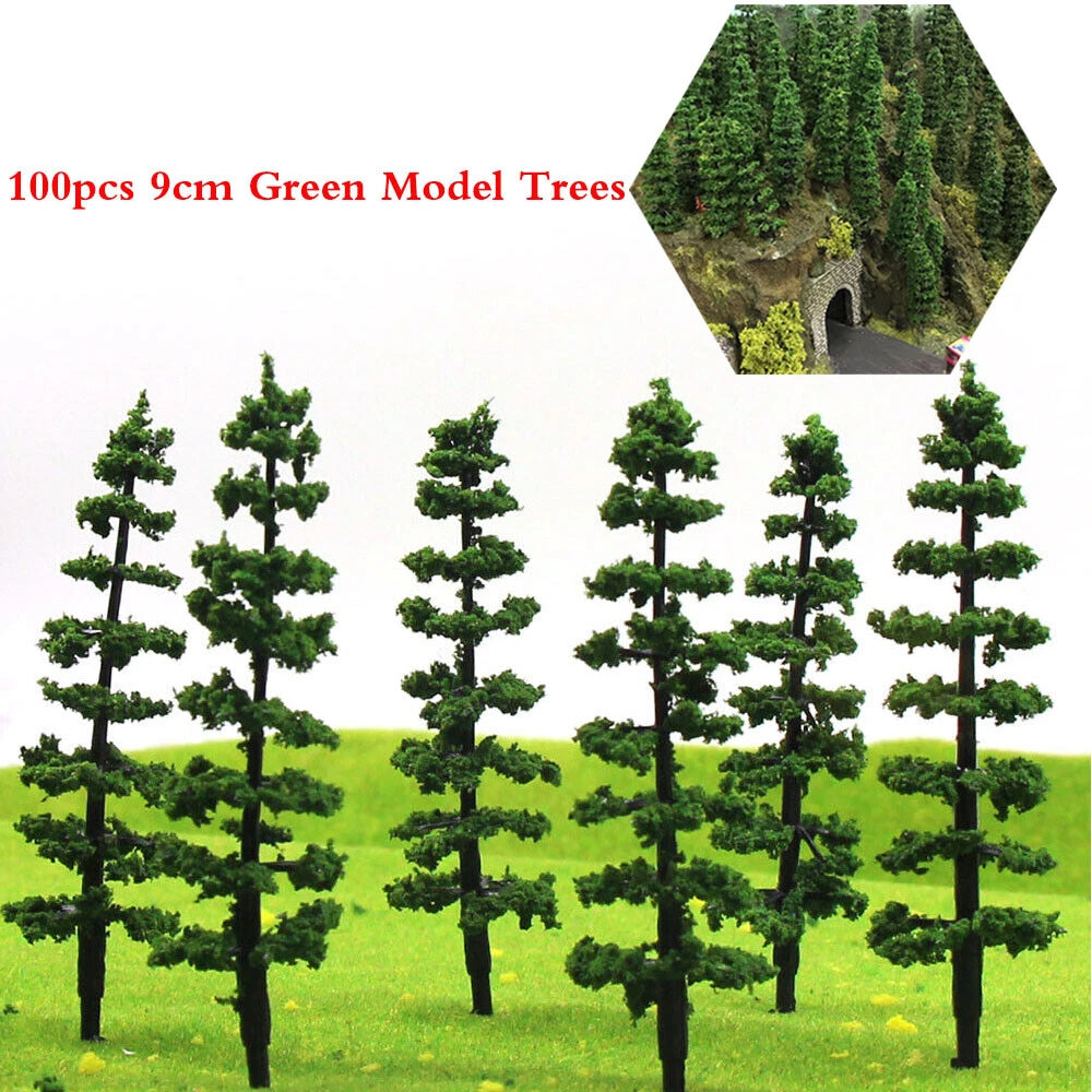 Set of 100 Miniature Model Trees for HO Scale Diorama