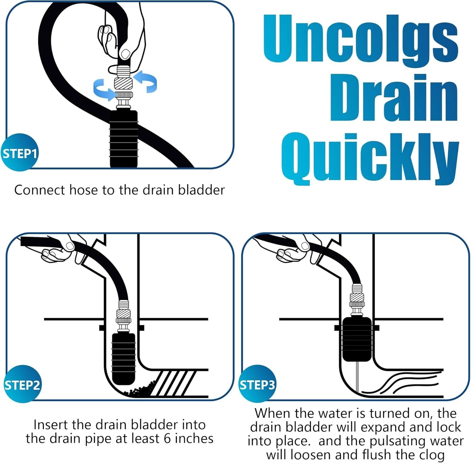 Set of 3 Drain Bladders for
