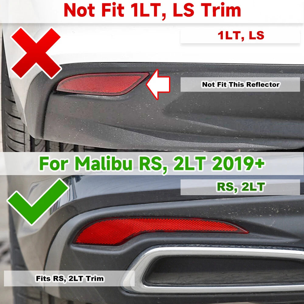 4in1 Smoked LED Rear Bumper Reflector Fog Lamp for Chevrolet Malibu (2019–2024)