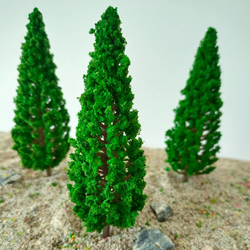 10Pcs 2.67" Pine Tree Model Scenery for Train Railroad Landscape