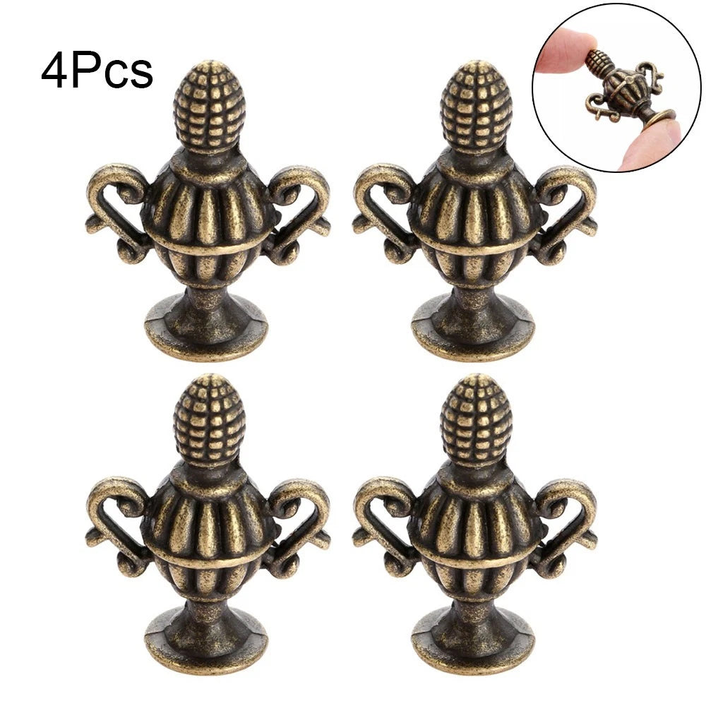 Set of 4 Antique Decorative Pull Handle Knobs for Drawer Cabinet (N/A)