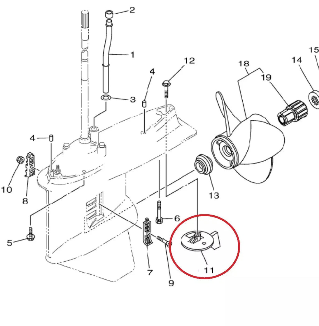 Zinc Trim Tab Anode for Yamaha Outboards (Counter Rotation) (6K1-45371-02-00)