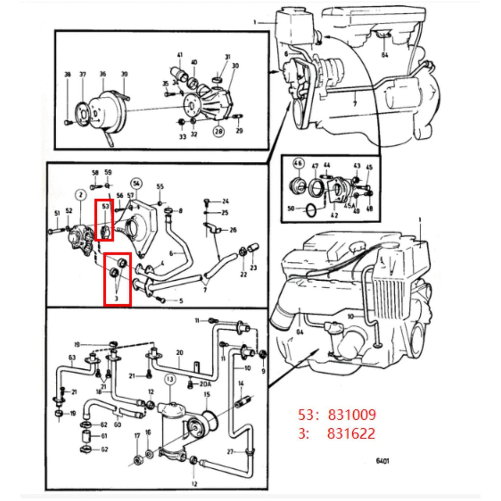 Water Pump Drive Coupler for Volvo Penta 831009 (Replaces Sierra 18-3106)