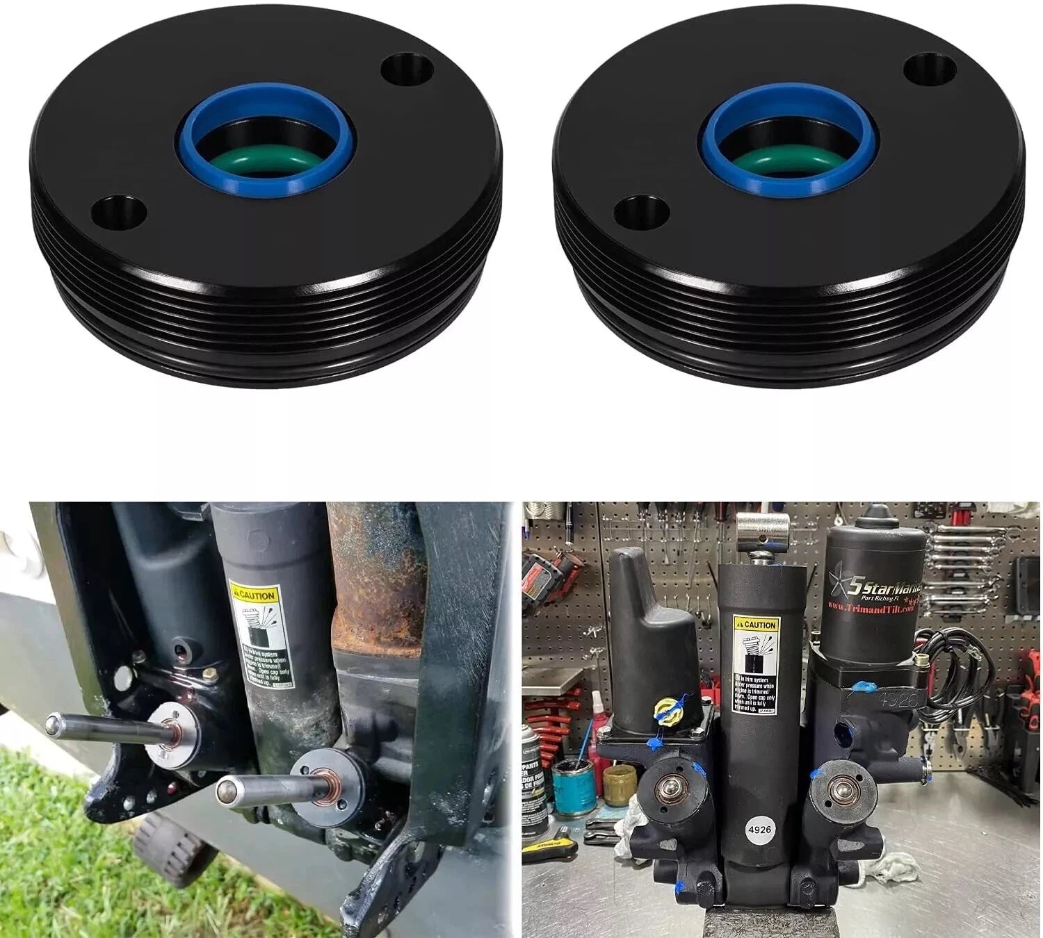 2Pcs Tilt End Cap w/ Seals for Mercury (878239A02)