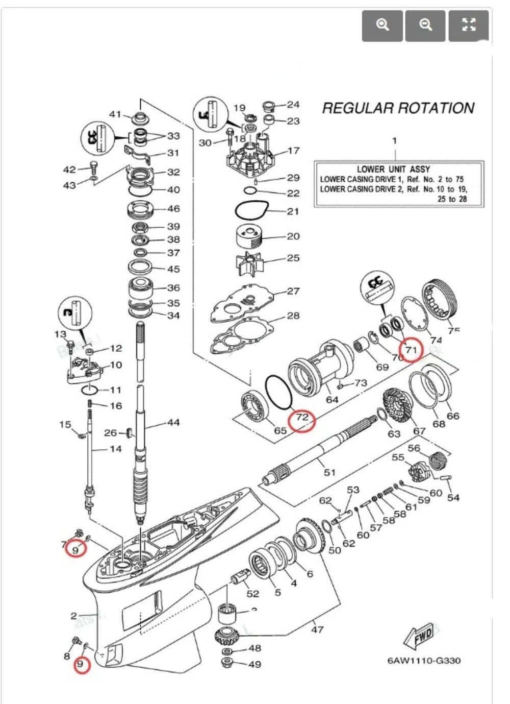 Lower Unit Seal Kit for Yamaha 4-Stroke 300 350 HP (93101-35019, 93211-10232)