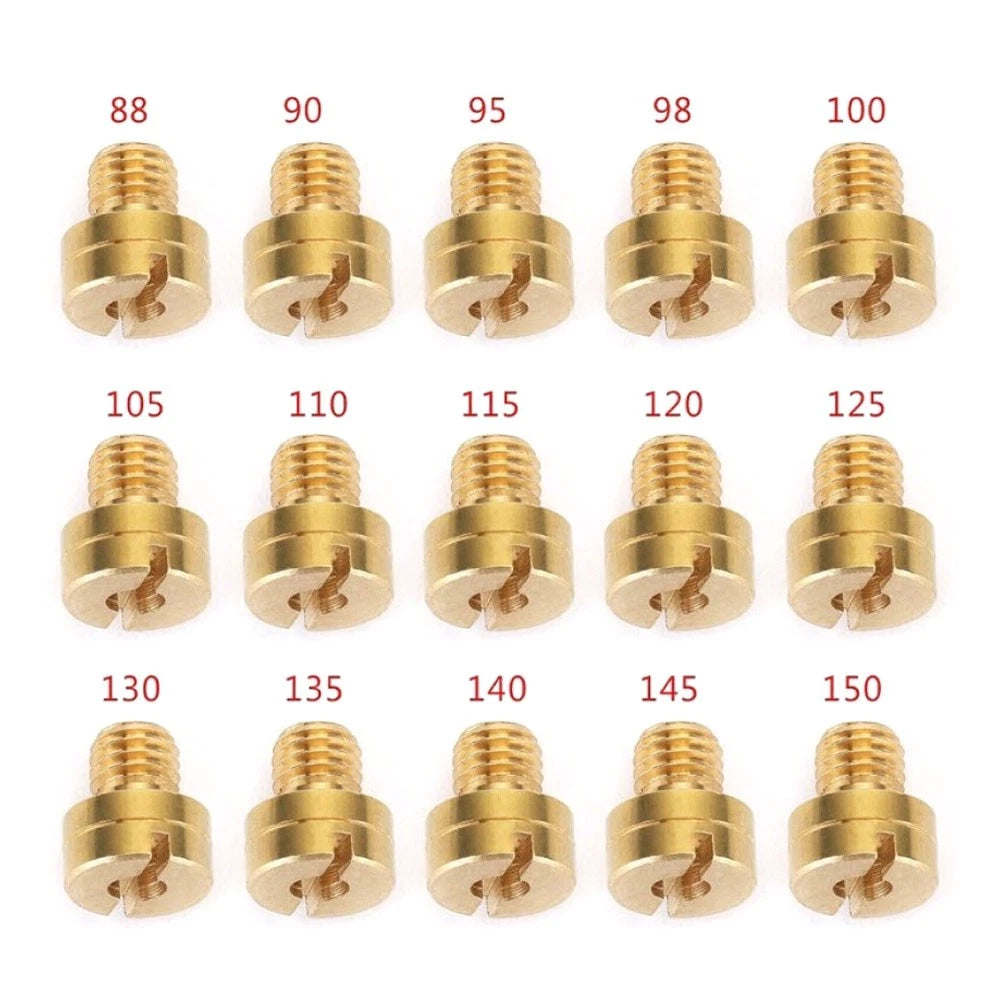 15Pcs Carb Main Jets 88-150 for Mikuni N100/604 VM22 VM24 VM26 VM30
