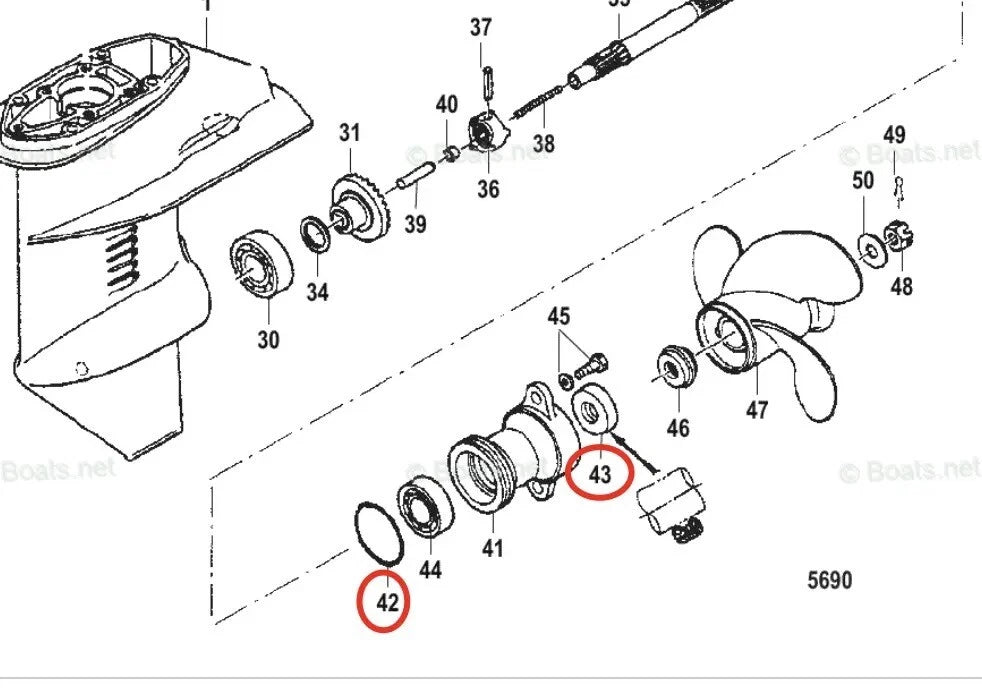 Lower Unit Seal Kit for Mercury Outboard 8HP 9.9HP (26-16130 25-16131 95200)