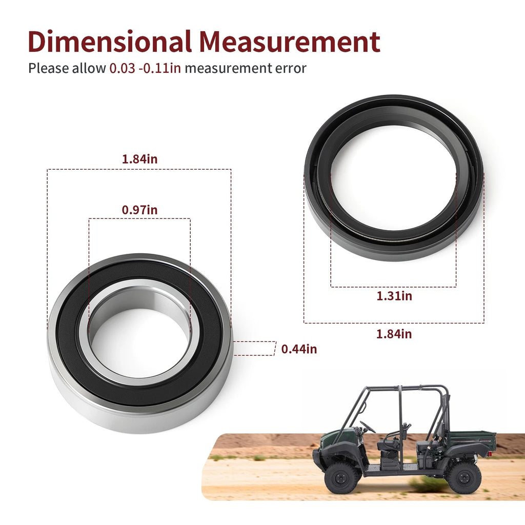 2 Front Wheel Bearing Seals for Kawasaki Mule 3000 3010 3020 4000 4010
