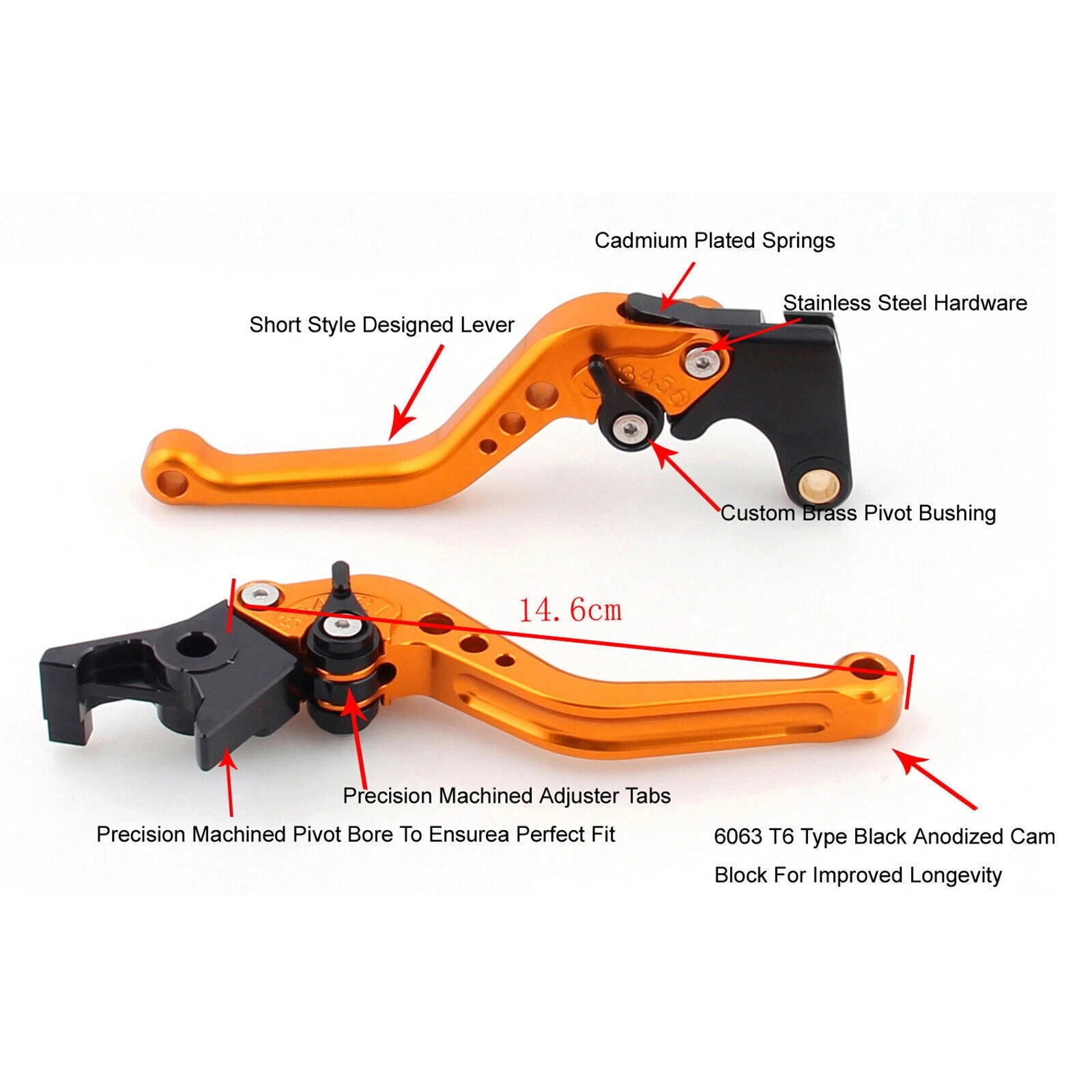 Short Clutch Brake Lever for BMW R1200GS Adventure (2014–2018) BLK