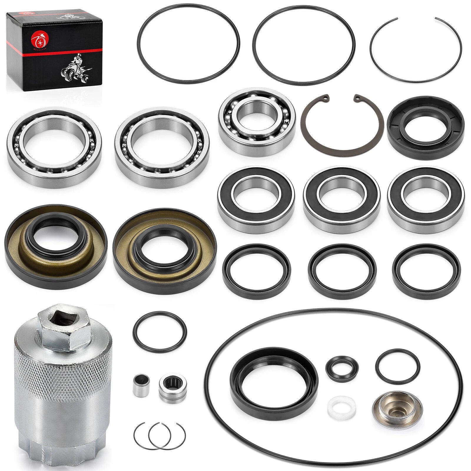 Rear Differential Axle Bearings Seals O Ring Kit for Honda TRX250X (2009–2023)