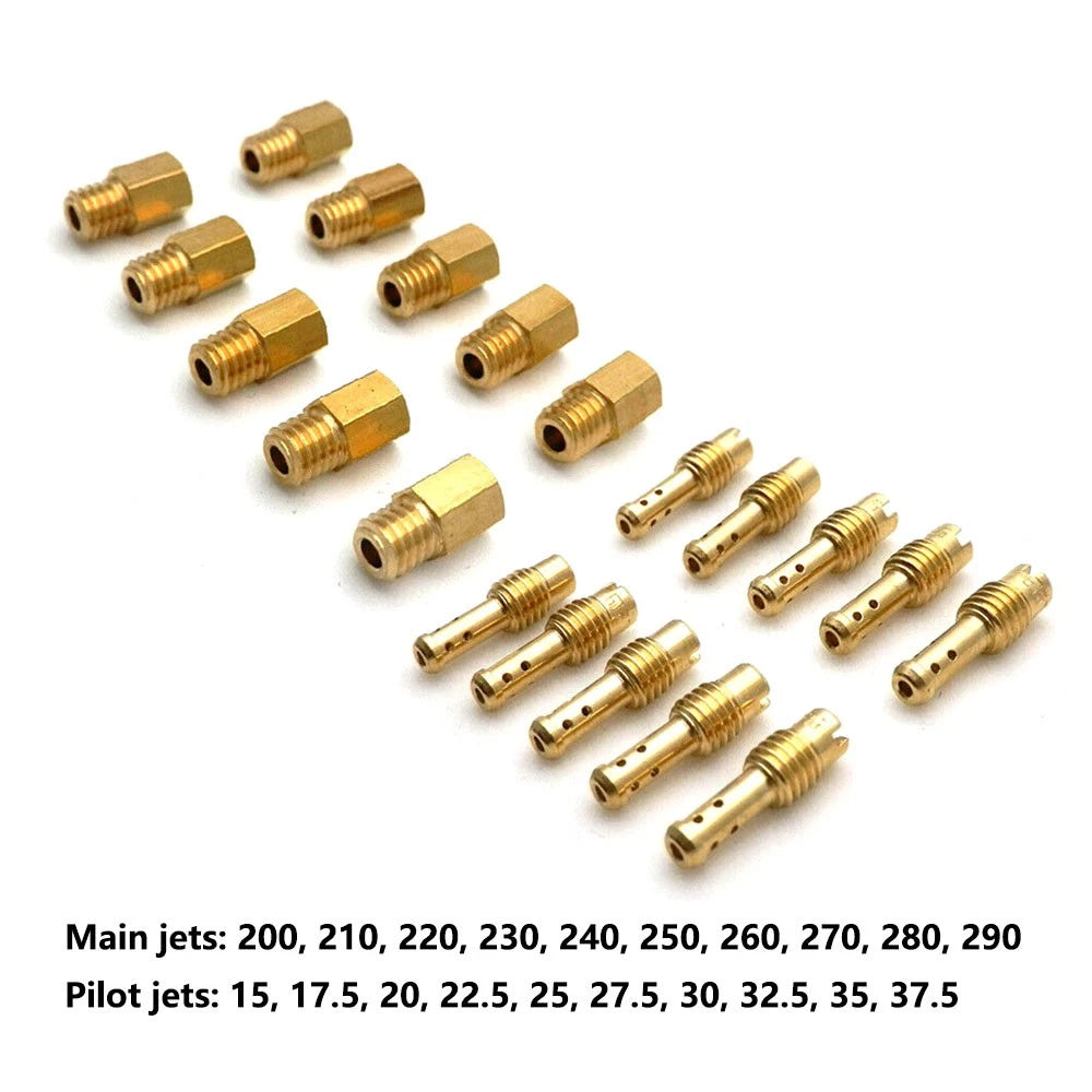 10Pcs Main & Pilot Jets Kit for Mikuni TM TMX VM VM22 (All Years)
