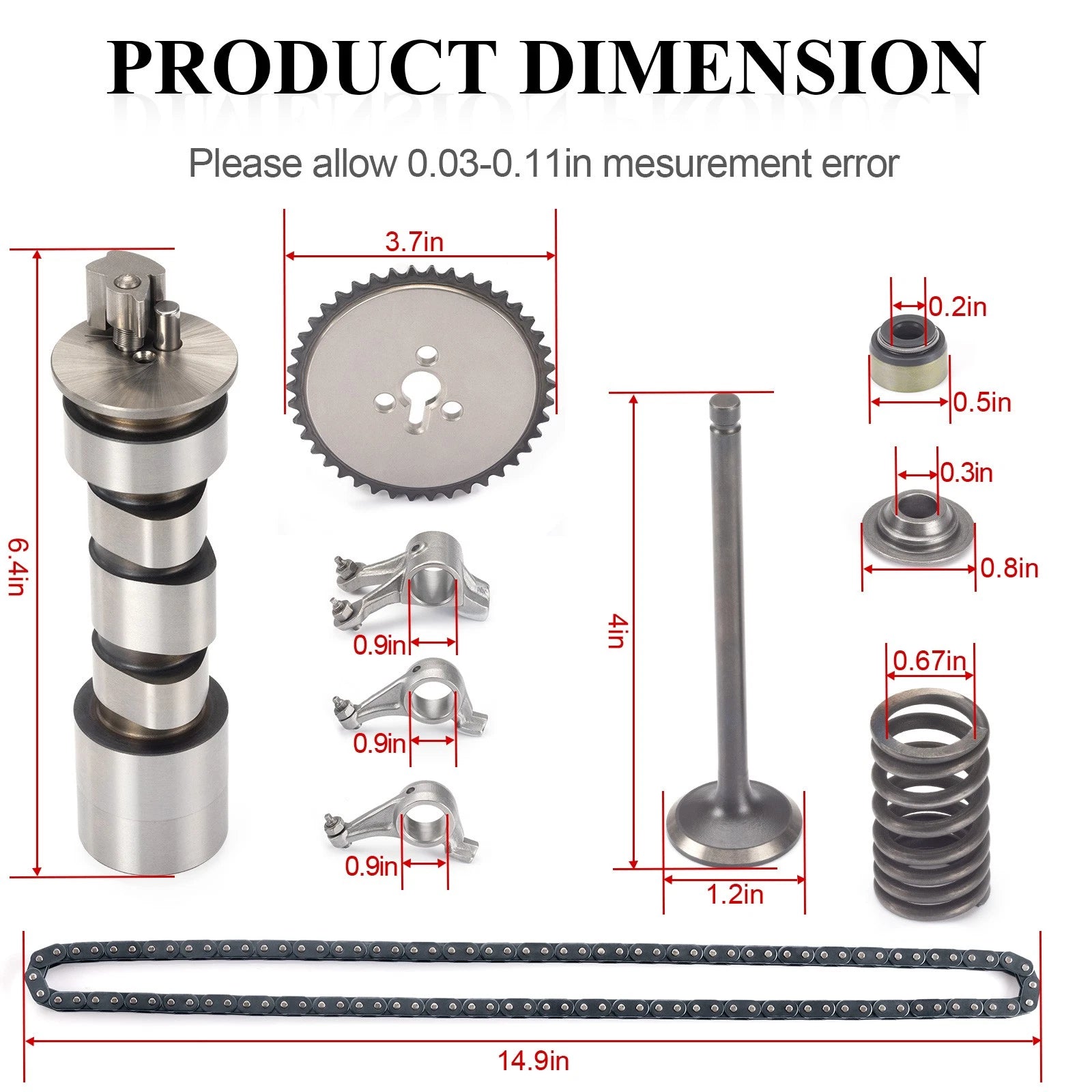 Rocker Arm Camshaft Timing Chain & Valve Kit for Polaris Magnum 500 (1999–2003)