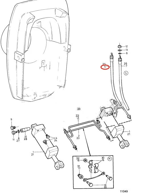 Hydraulic Hose for Volvo Penta SP-A SP-A1 SP-A2 DP-A DP-A1 DP-A2 (854710)