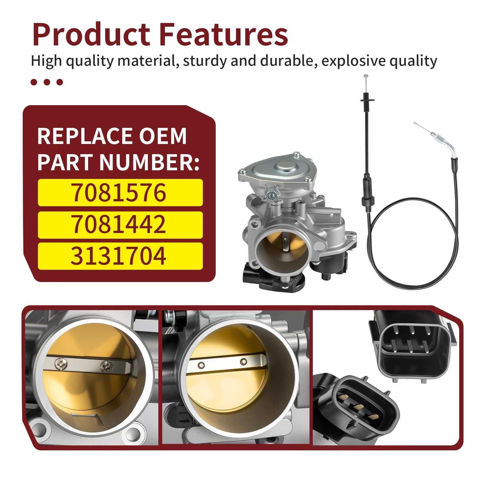 Throttle Body Assembly w/ Cable for Polaris Sportsman XP 550 (2009–2010) 3131704