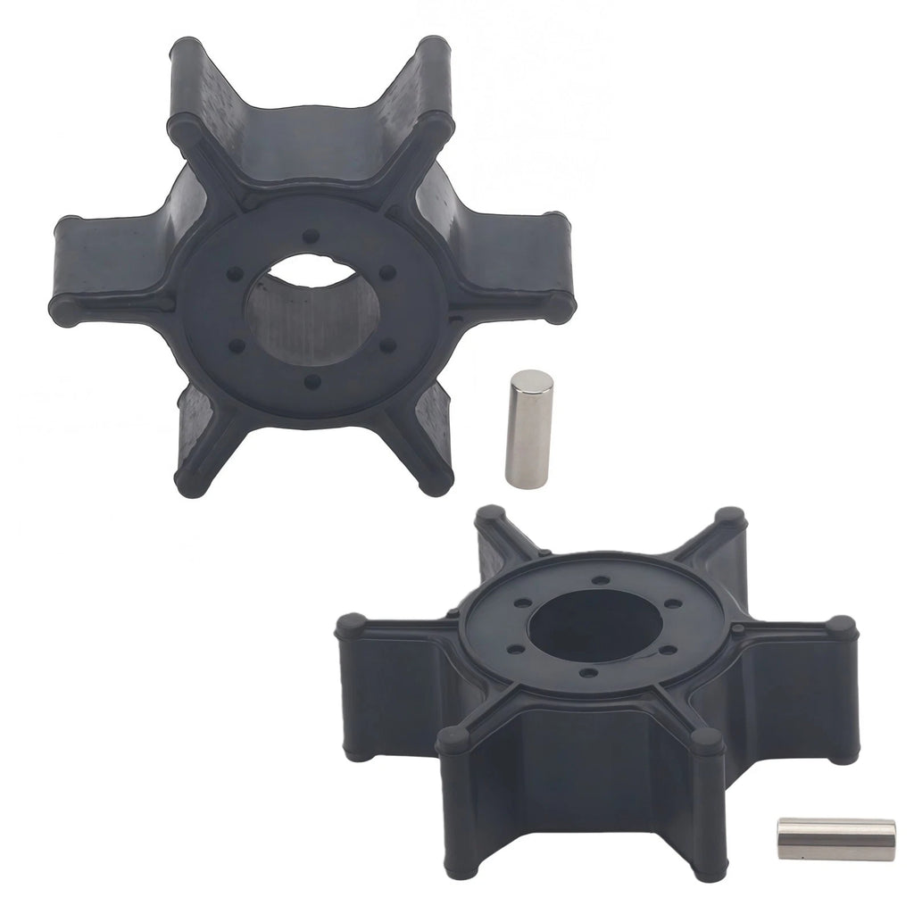 Water Pump Impeller & Pin for Yamaha Outboard 2 Stroke 4 5 HP (6E0-44352-00)