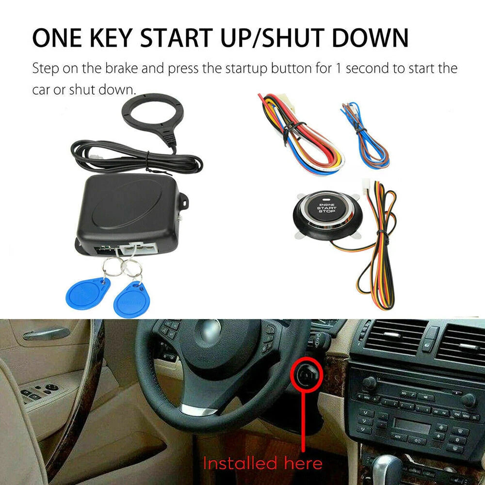 Keyless Entry Ignition Switch Kit for Car (12V RFID)