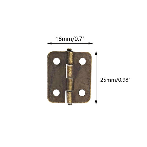 10x Mini Hinge for Jewelry Chest Gift Box (25mm x 18mm) Antique Bronze