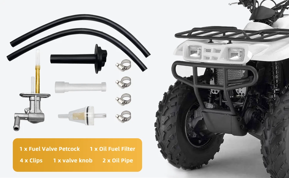 Fuel Valve Petcock with Filter for Kawasaki Prairie 360 KVF360 KVF400 (2000–2006)